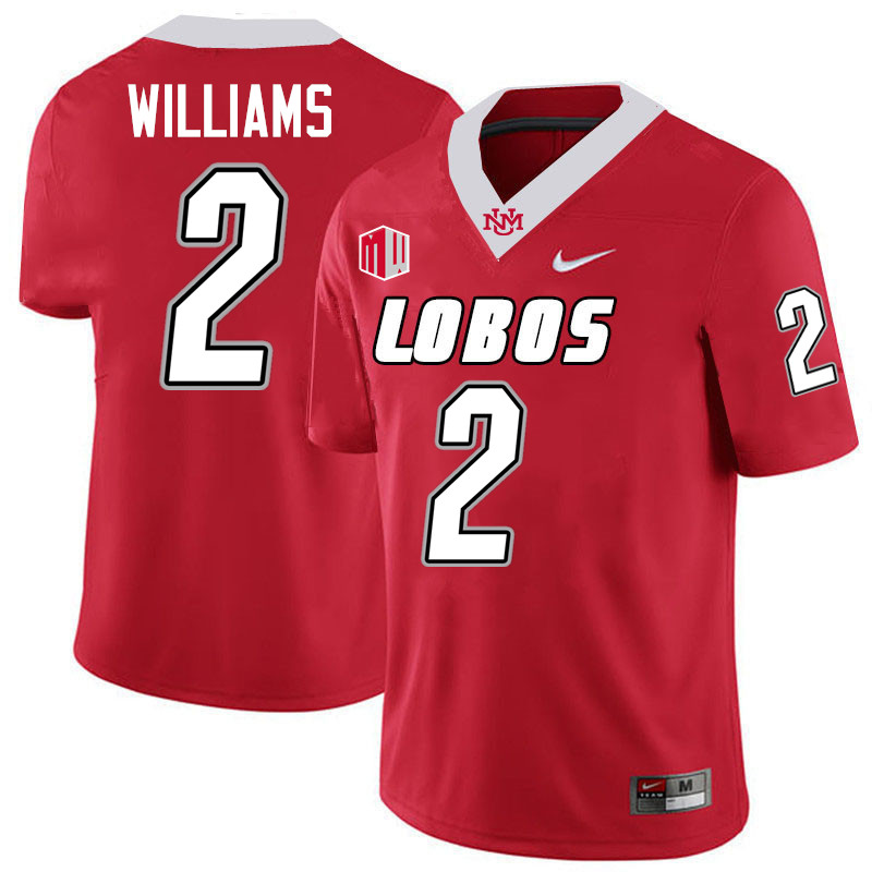 Abraham Williams UNM Lobos Jersey,New Mexico Lobos Football Jersey,Uniforms-Red
